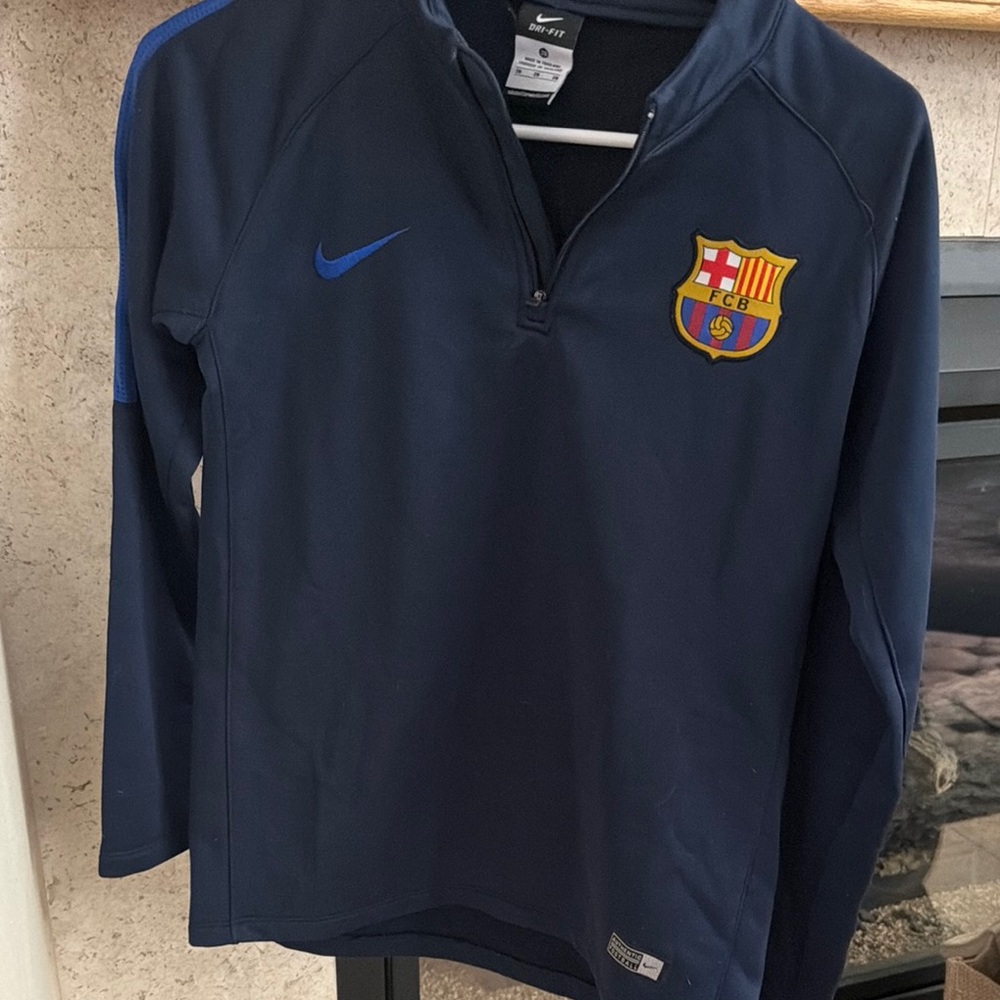 Nike FC Barcelona Navy 1/4 Zip Pullover